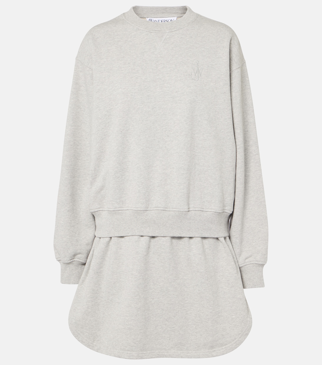 

Платье-свитшот из многослойного хлопкового джерси JW Anderson, Light Grey Melange