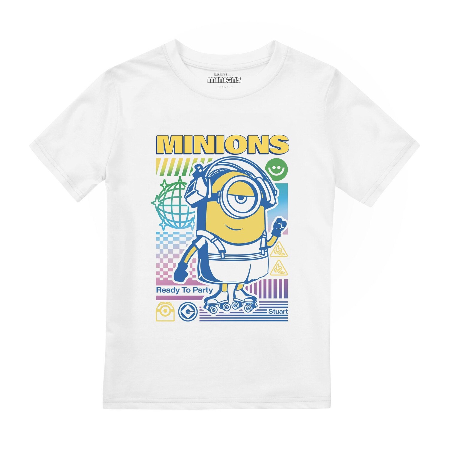 

Футболка с плакатом для вечеринки Minions, белый