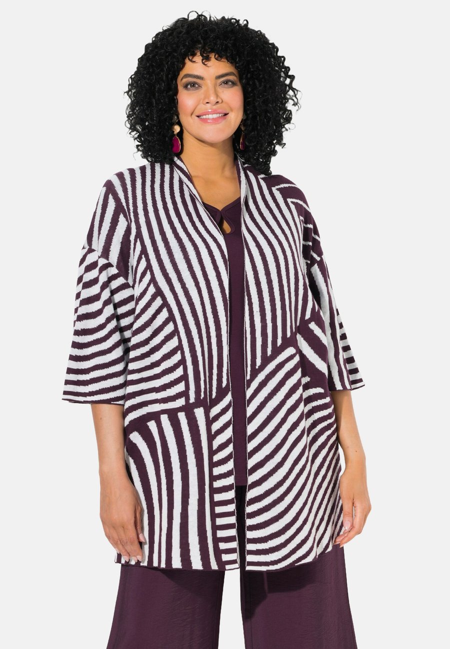 

Кардиган Ulla Popken JACQUARD STEHKRAGEN HALBARM, Dark Plum/Purple