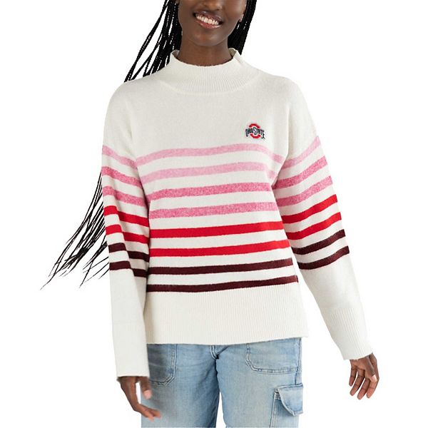 

Женский белый свитер оверсайз с воротником-стойкой ohio state buckeyes simone striple Lusso