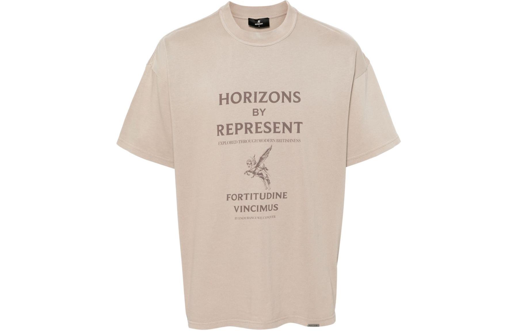 

Футболка с принтом слогана Horizons REPRESENT, серо-коричневый