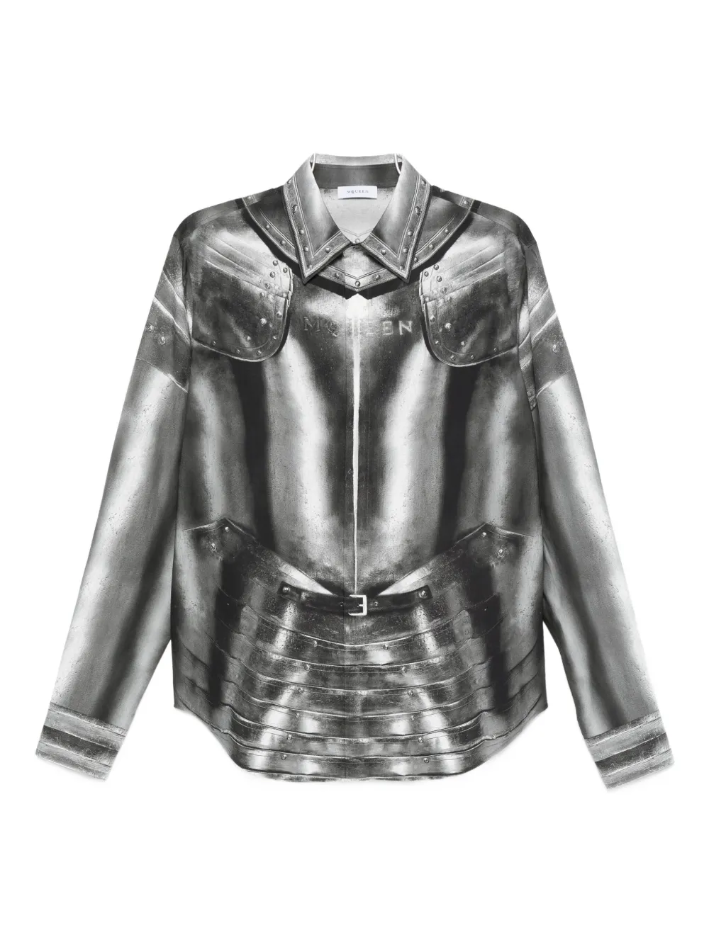 

Рубашка с принтом "доспехи" Alexander Mcqueen, серый