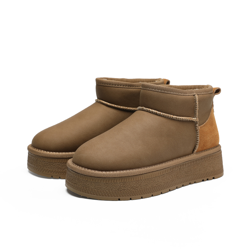 ZHR Термоизолированные водонепроницаемые короткие зимние ботинки женские Khaki, цвет Khaki — фото 2