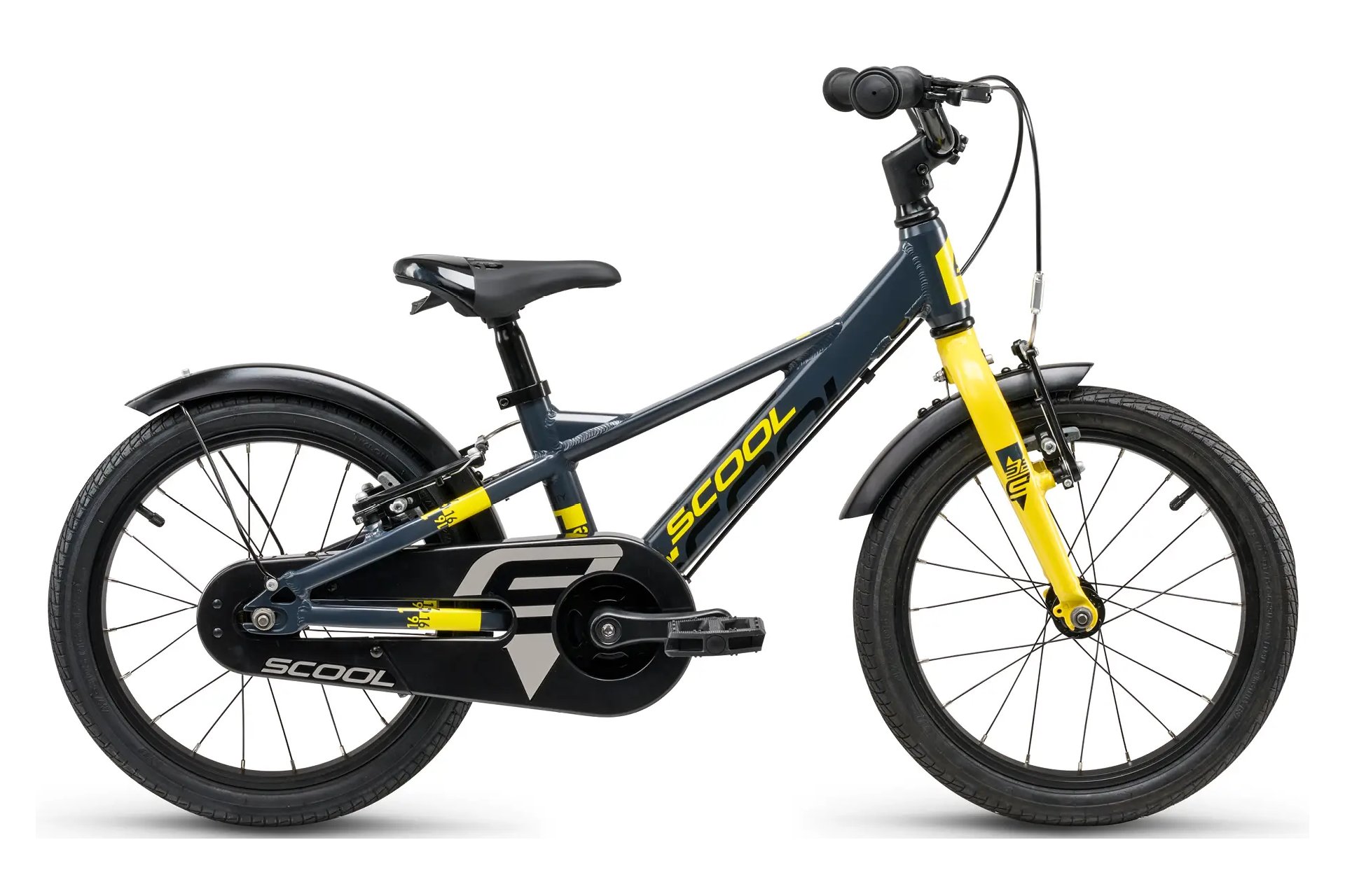 

Детский велосипед S'cool XXlite EVO 16 1-Gang - 16 дюймов - Y-Form - 2025, цвет Grau|Dark Grey/Yellow