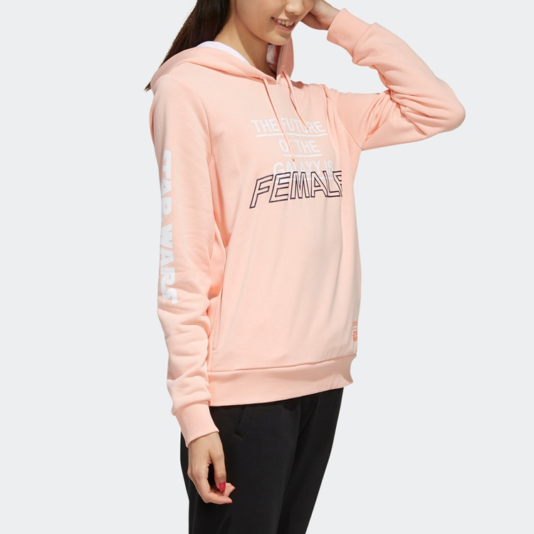 Женская блестящая пудровая толстовка Glossy Powder Adidas Neo, светло-розовый — фото 4