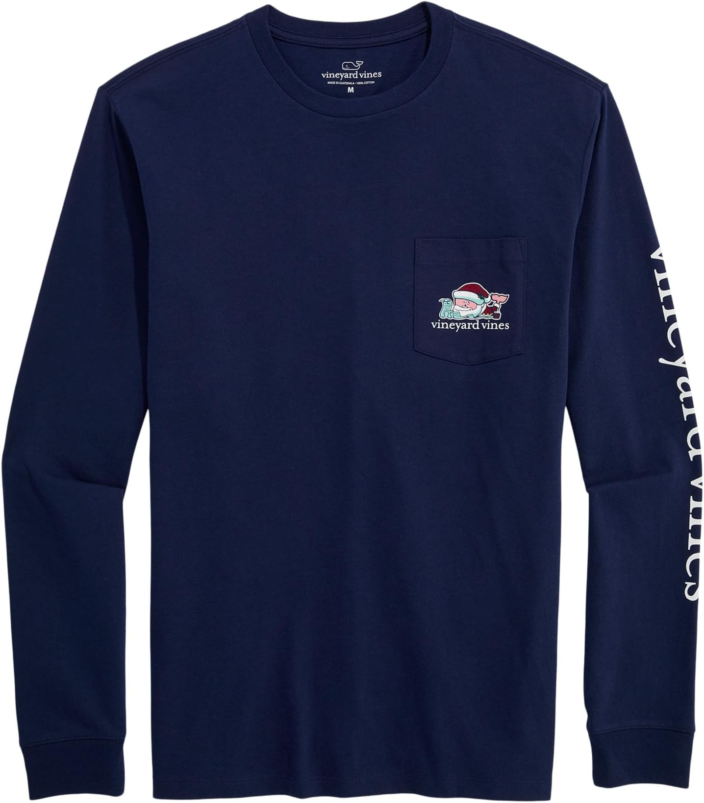 

Мужская футболка с длинным рукавом и карманом Санта-Кит Vineyard Vines, Nautical Navy