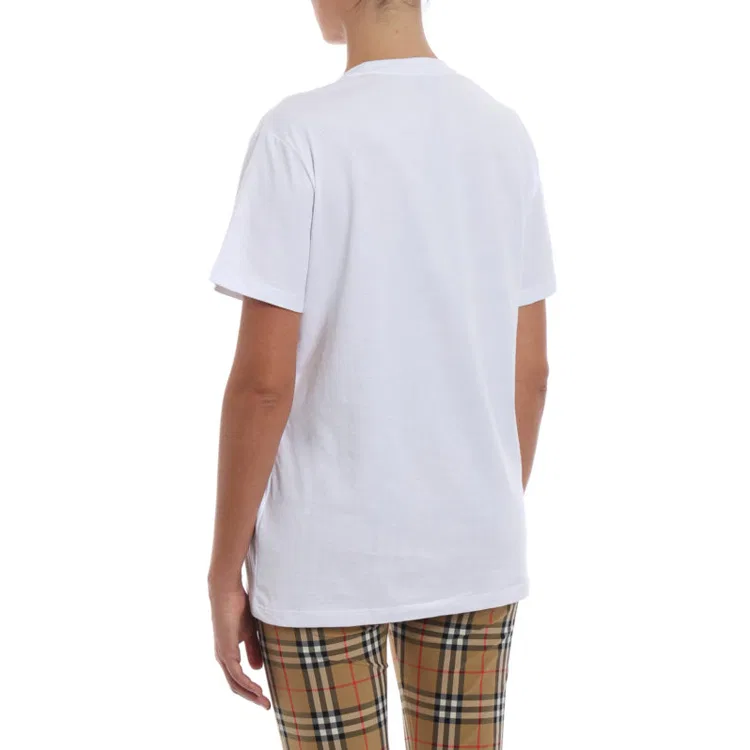 Футболка женская Burberry White с круглым вырезом — фото 4