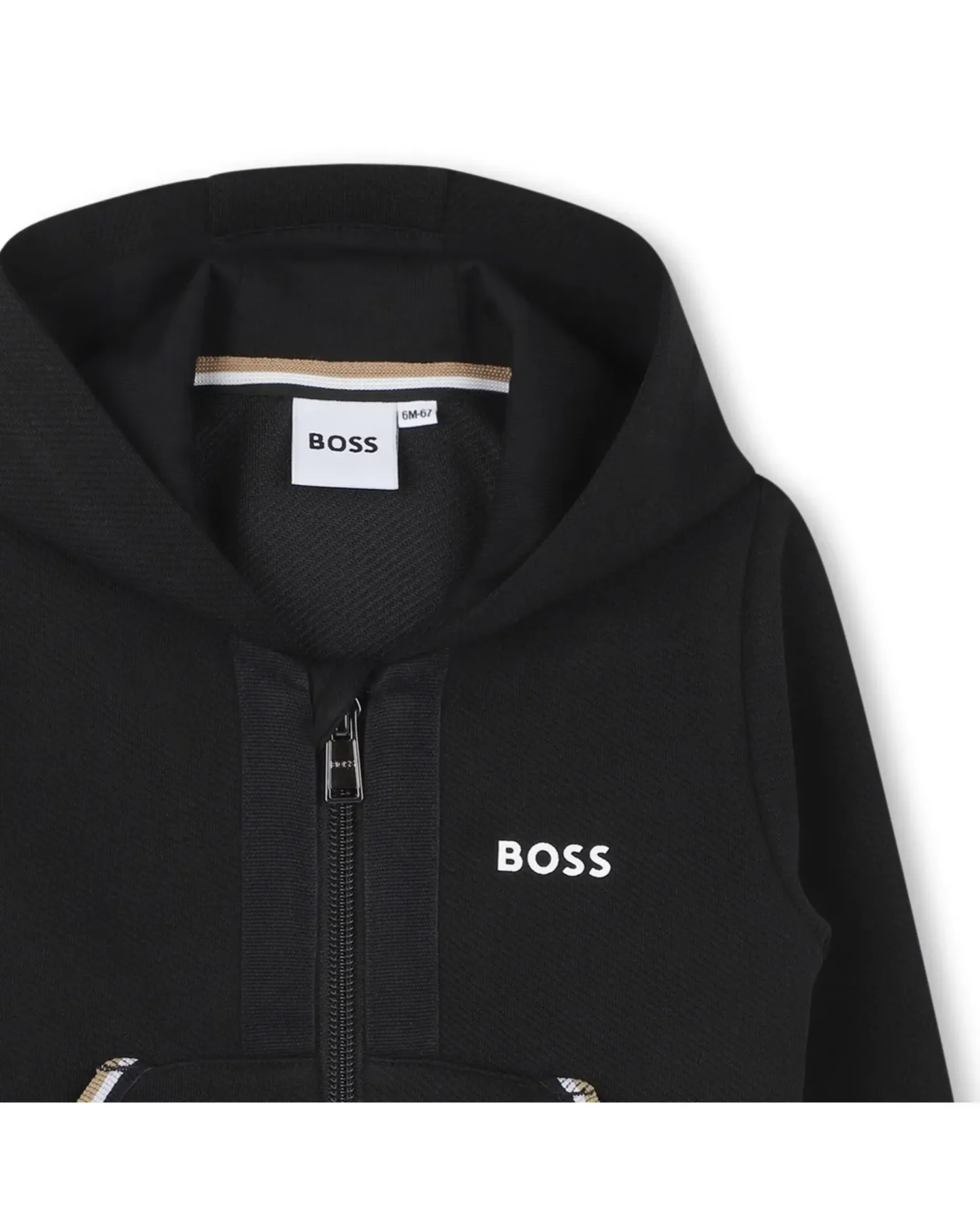 Комплект для мальчика с длинным рукавом из однотонного хлопка BOSS Kidswear, черный — фото 2