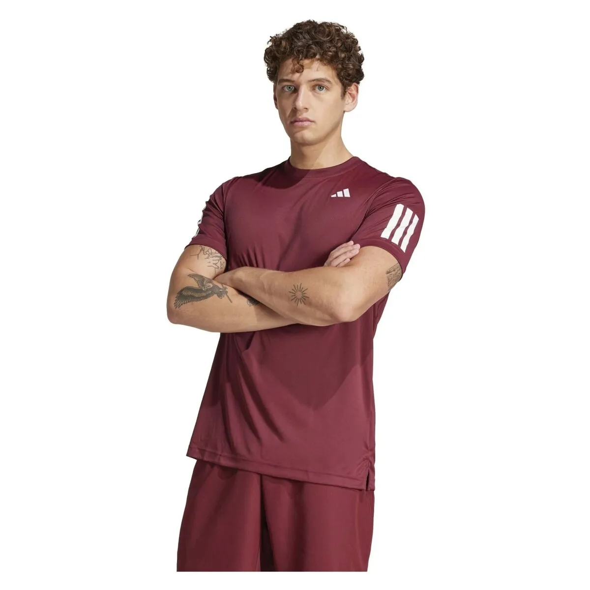

Мужская теннисная рубашка Adidas CLUB 3STR, красный