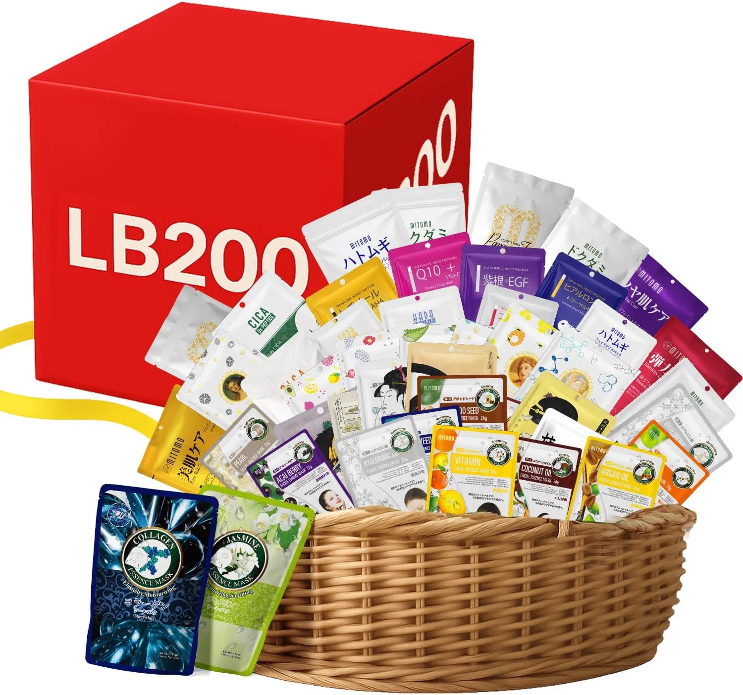 Набор масок для лица MITOMO Lucky Bag 200 штук увлажняющие