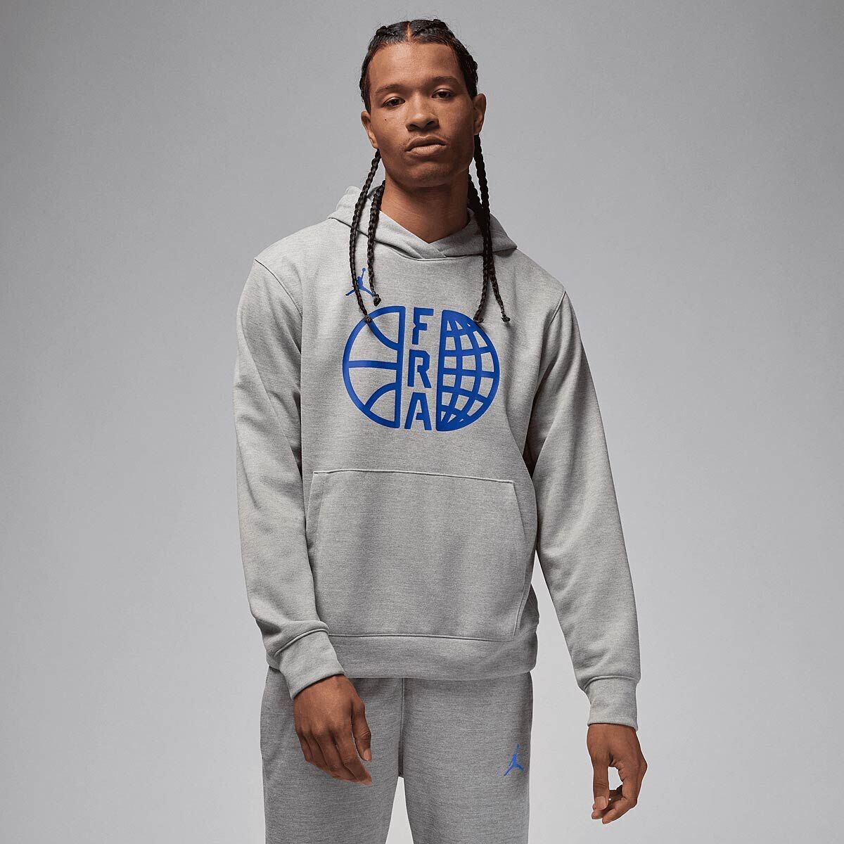 

Флисовая худи France Basketball Practice Nike, цвет Dk Grey Heather/(Old Royal)