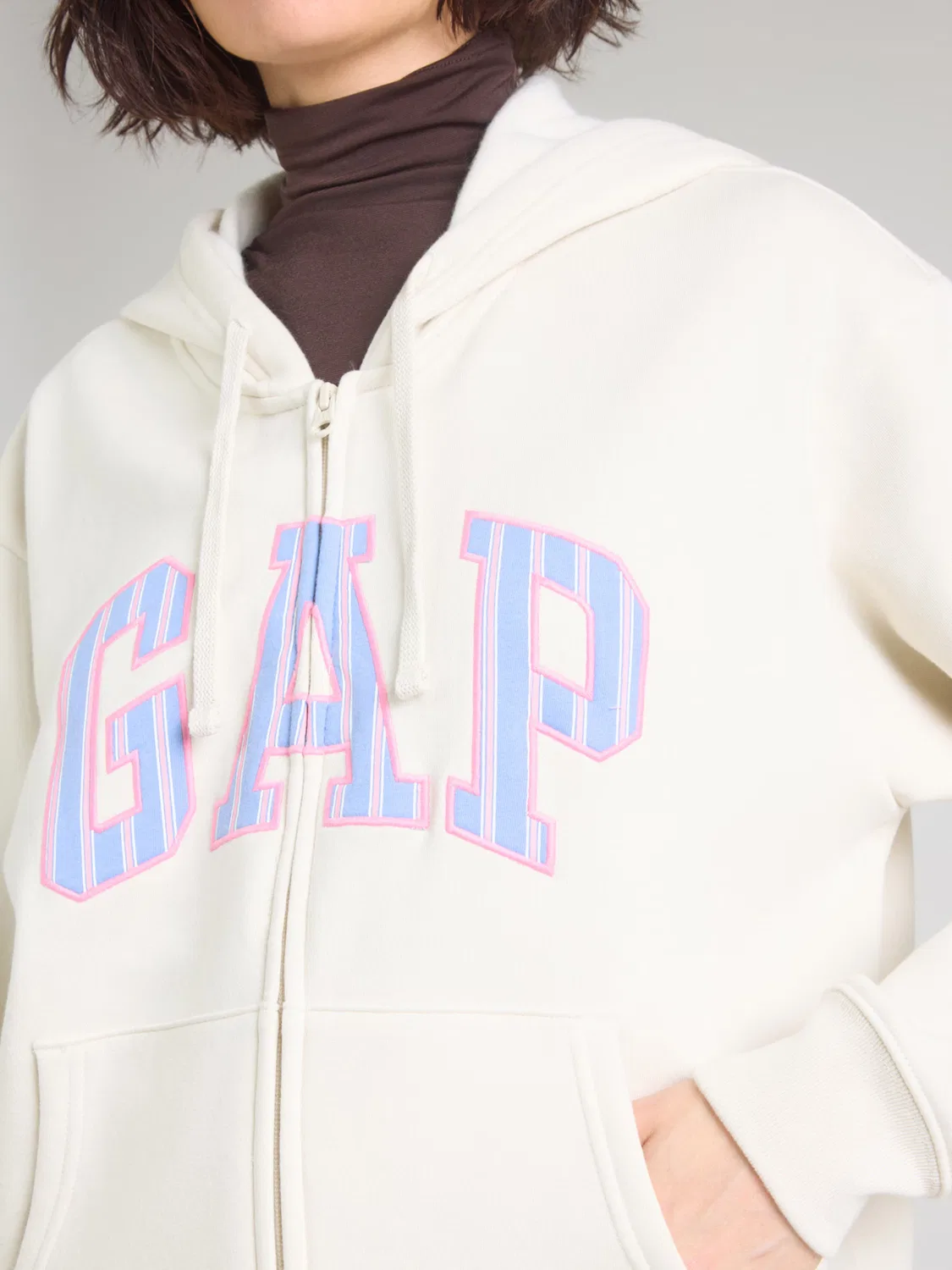 Худи на молнии Gap HERITAGE кремового цвета — фото 2