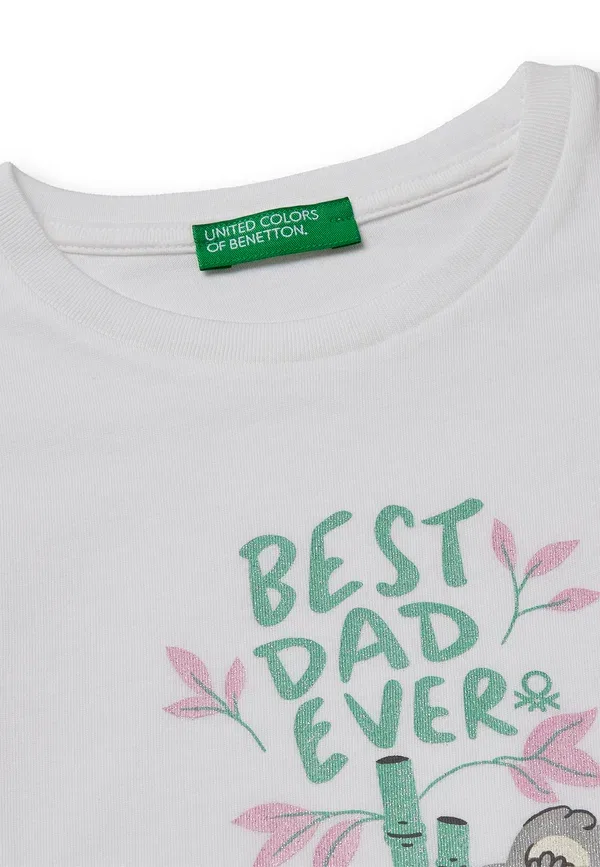 Футболка с принтом и блестками United Colors Of Benetton, белый — фото 3
