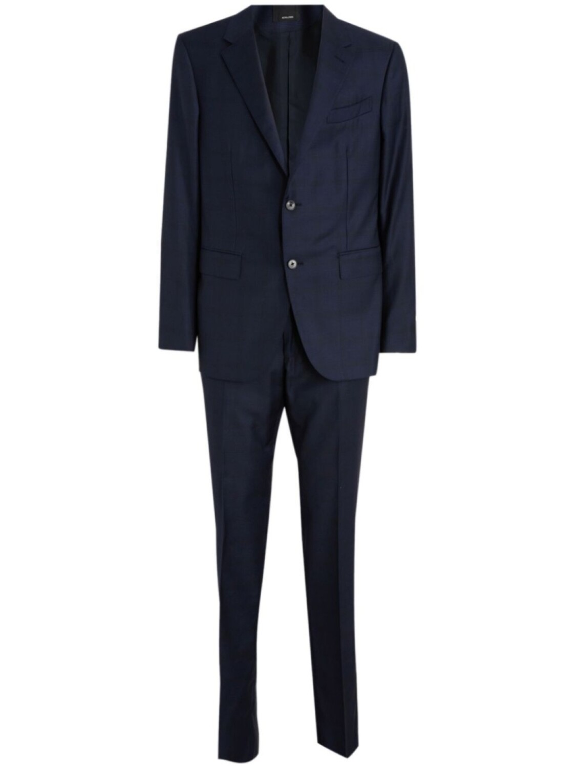 

Однобортный хлопковый костюм Zegna, синий