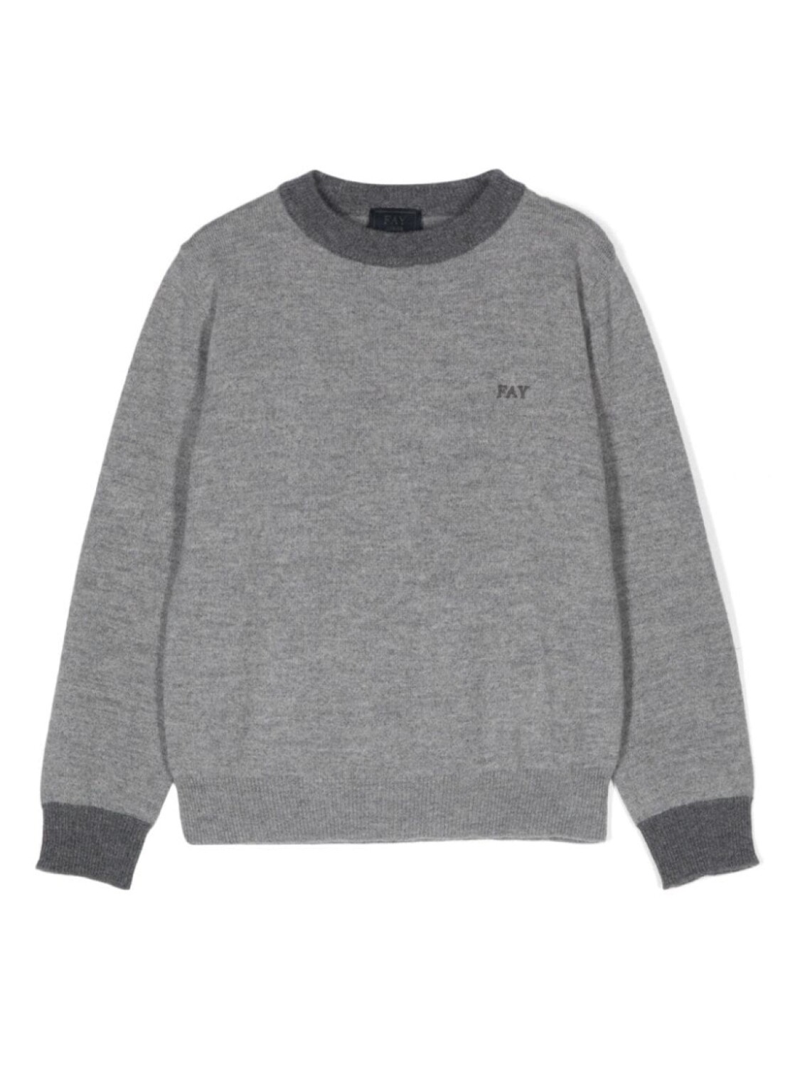 

Fay Kids свитер с вышитым логотипом, серый