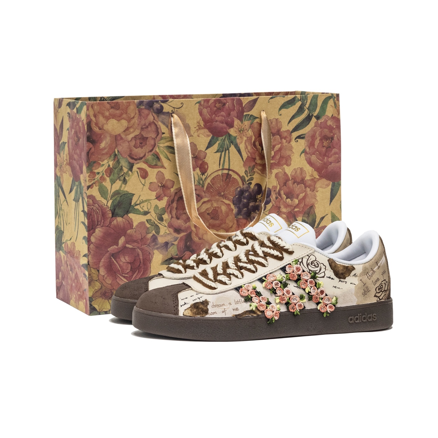 

Adidas VL COURT 2.0 Fantasia, Love Planner устойчивые к истиранию низкие скейтерские кроссовки унисекс коричневые, цвет Brown