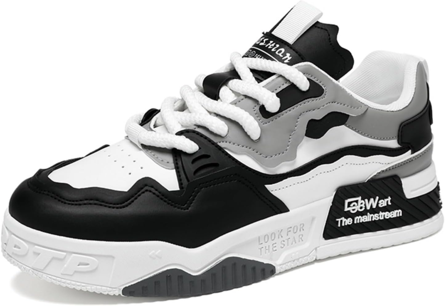 

Мужские модные кроссовки на шнурках для всех сезонов, с двухплотной средней подошвой, противоскользящей рифленой подошвой- легкие, для повседневной носки, занятий в спортзале, походов и городской прогулки Khwfjas, черный