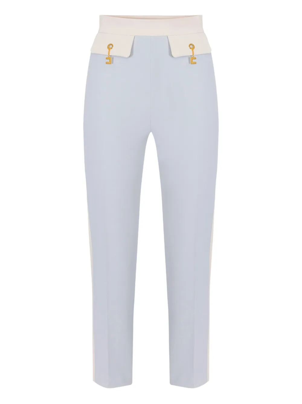 

Брюки с контрастным поясом и лампасами Elisabetta Franchi, синий