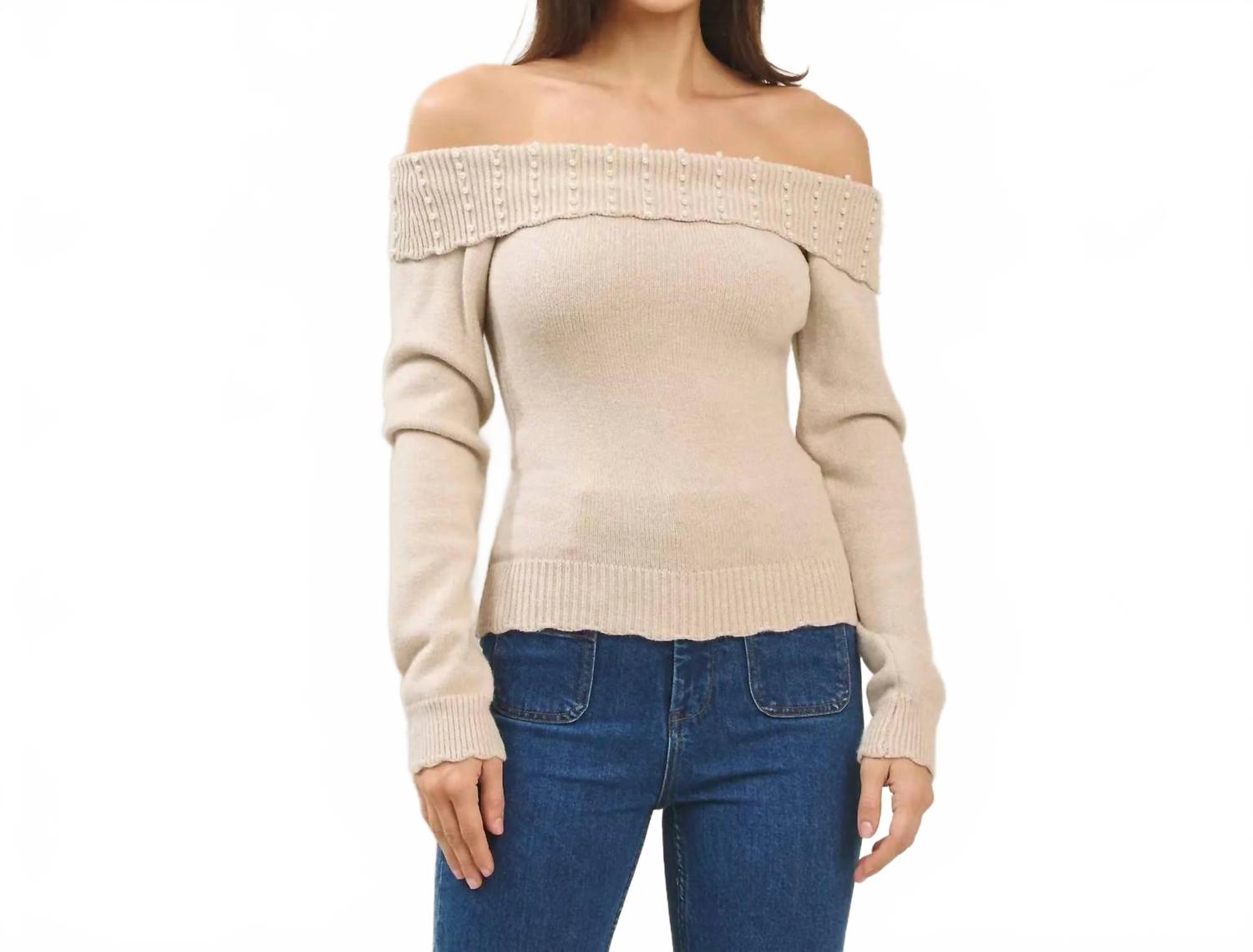 

ABLE Свитер Ensley с открытыми плечами, бежевый