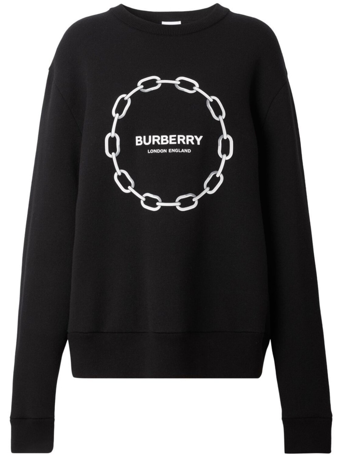 

Burberry толстовка из смеси шерсти и хлопка с принтом, черный