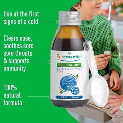Puressentiel Сироп Acti Pure Kids для детей от 3 лет: натуральная поддержка при простуде и боли в горле — фото 3