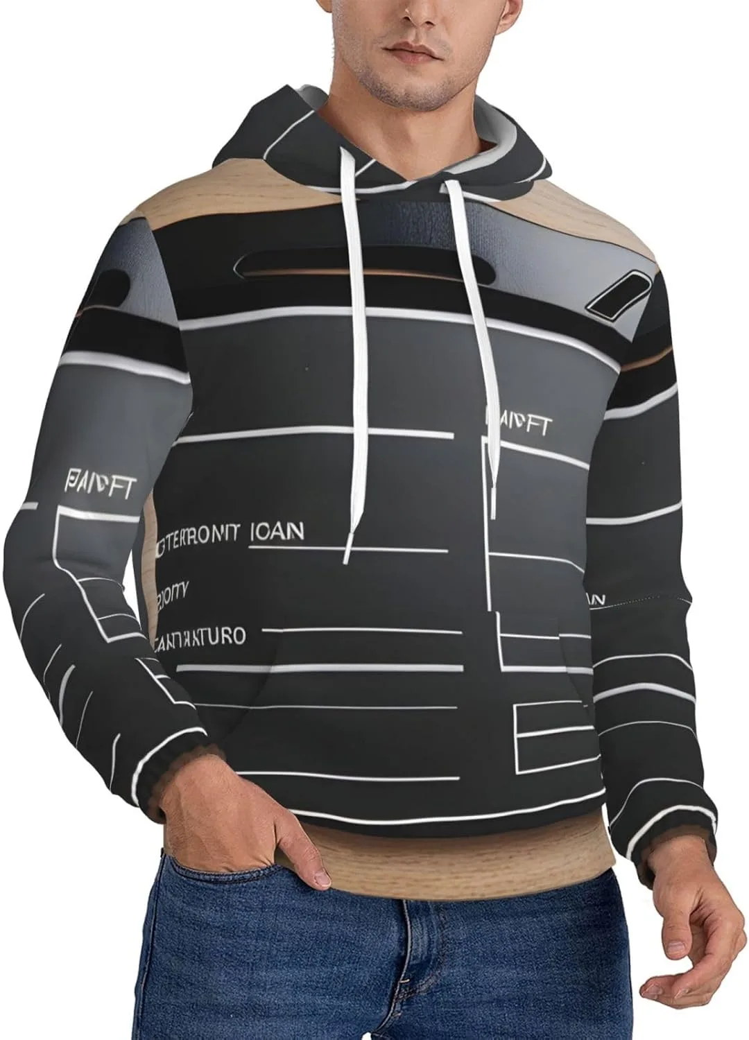 

Мужская флисовая толстовка с капюшоном, мягкая, с карманом, черная SamLng