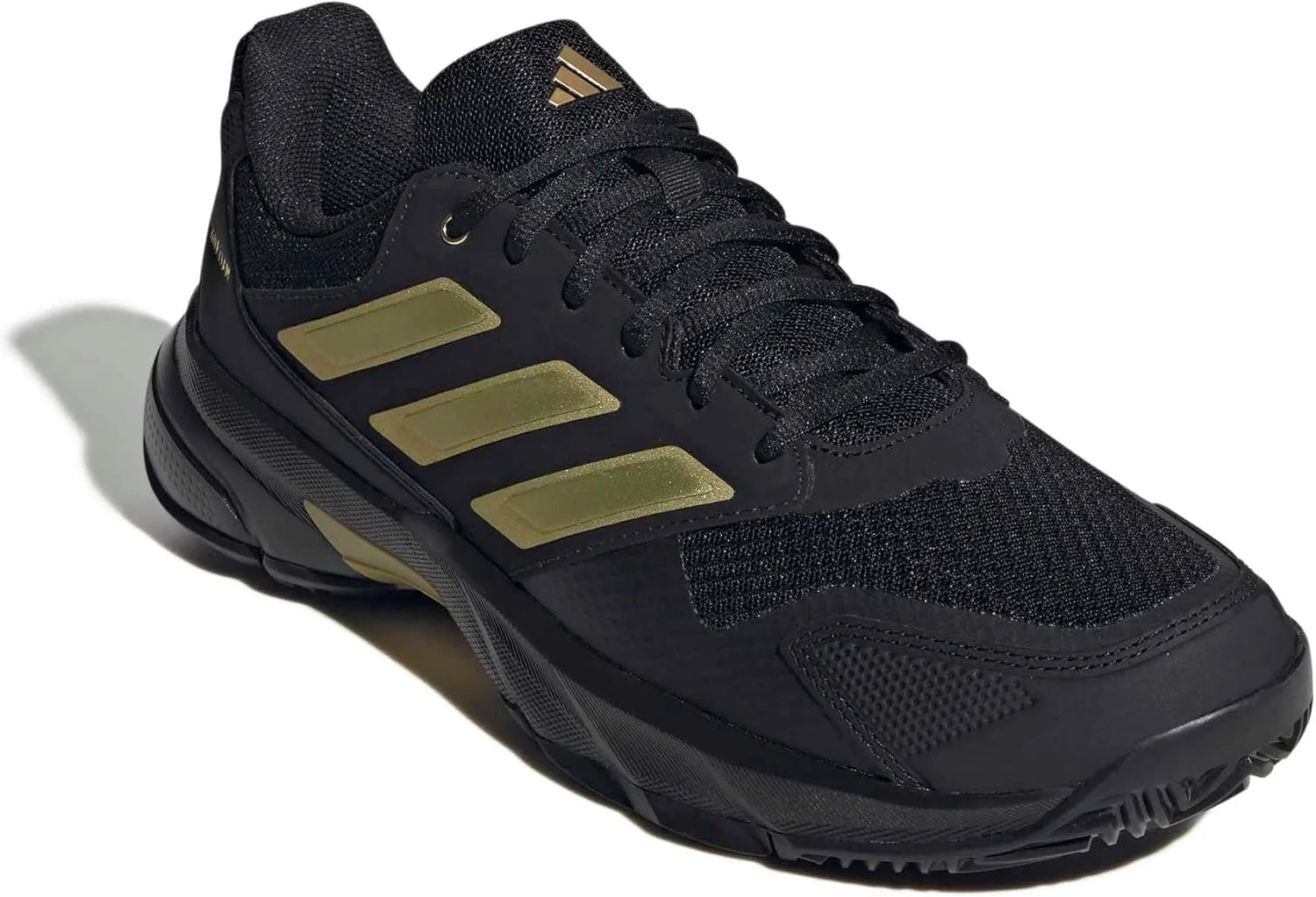 Мужские теннисные кроссовки Adidas Courtjam Control 3, черный/золотой — фото 3