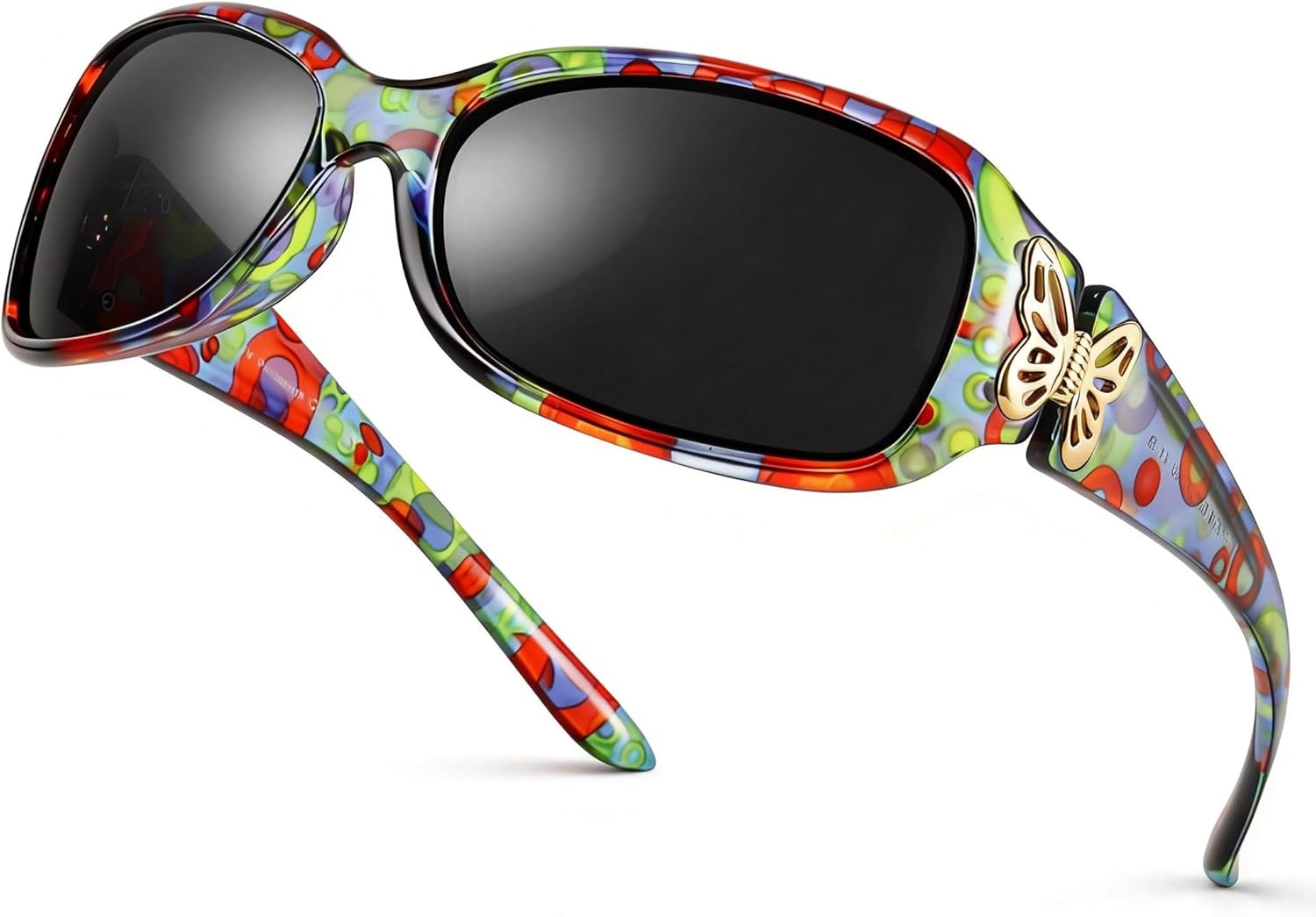 

Поляризованные солнцезащитные очки LVIOE для женщин, модный дизайн с бабочками, для вождения и рыбалки, защита от УФ-излучения 99,99%, A16 Cir Point Flower Frame Polarized Womens Sunglasses