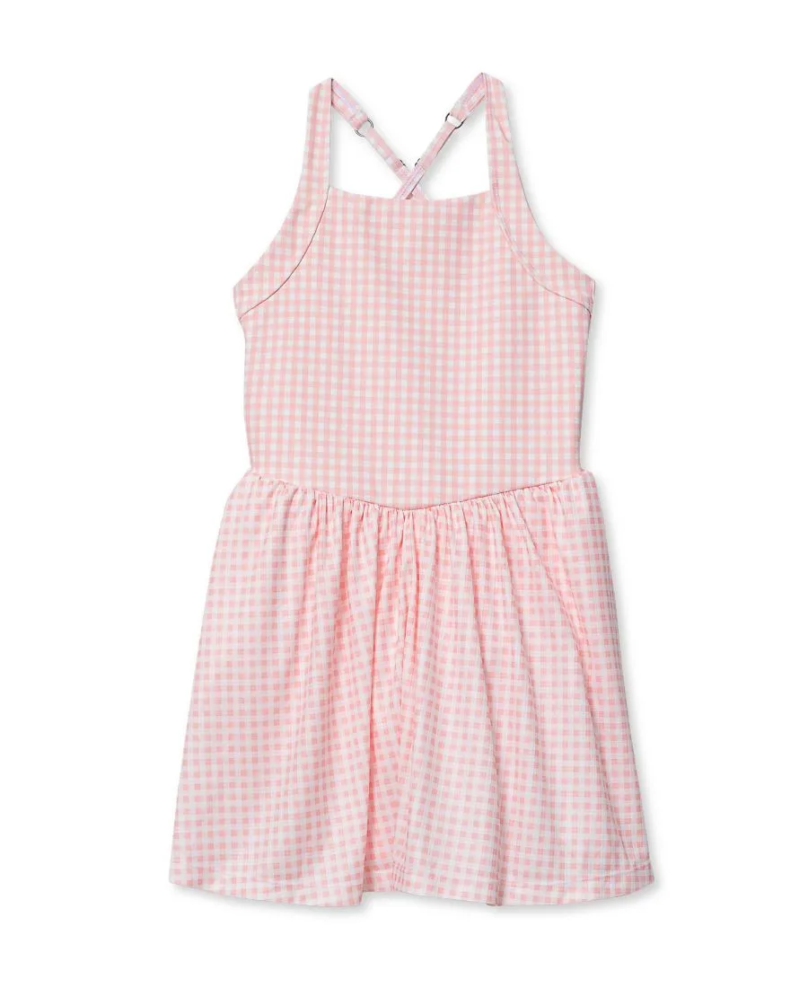 Детское спортивное платье-майка Lands' End, pale розовый gingham