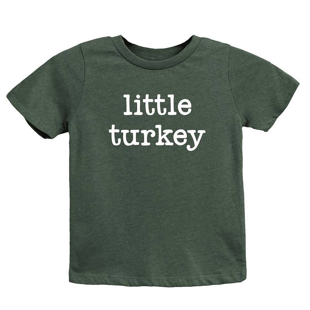 

Молодежная футболка с короткими рукавами и графическим рисунком Little Turkey The Juniper Shop, цвет Heather Forest