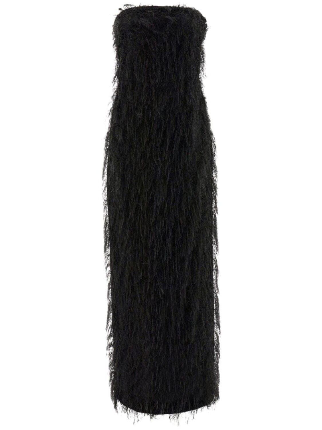 

Ferragamo платье макси с бахромой, черный