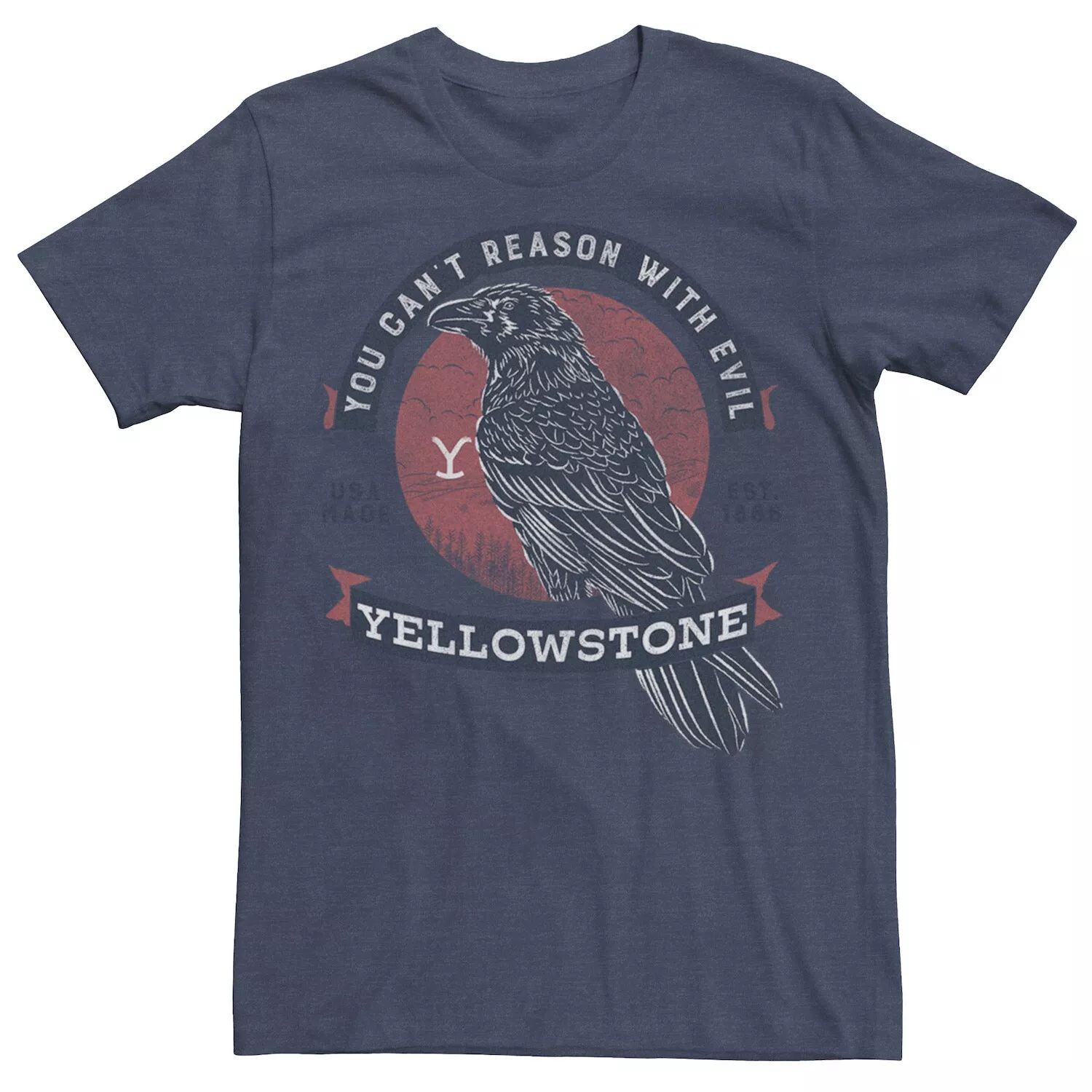 

Мужская футболка Yellowstone с символом злой вороны. Licensed Character