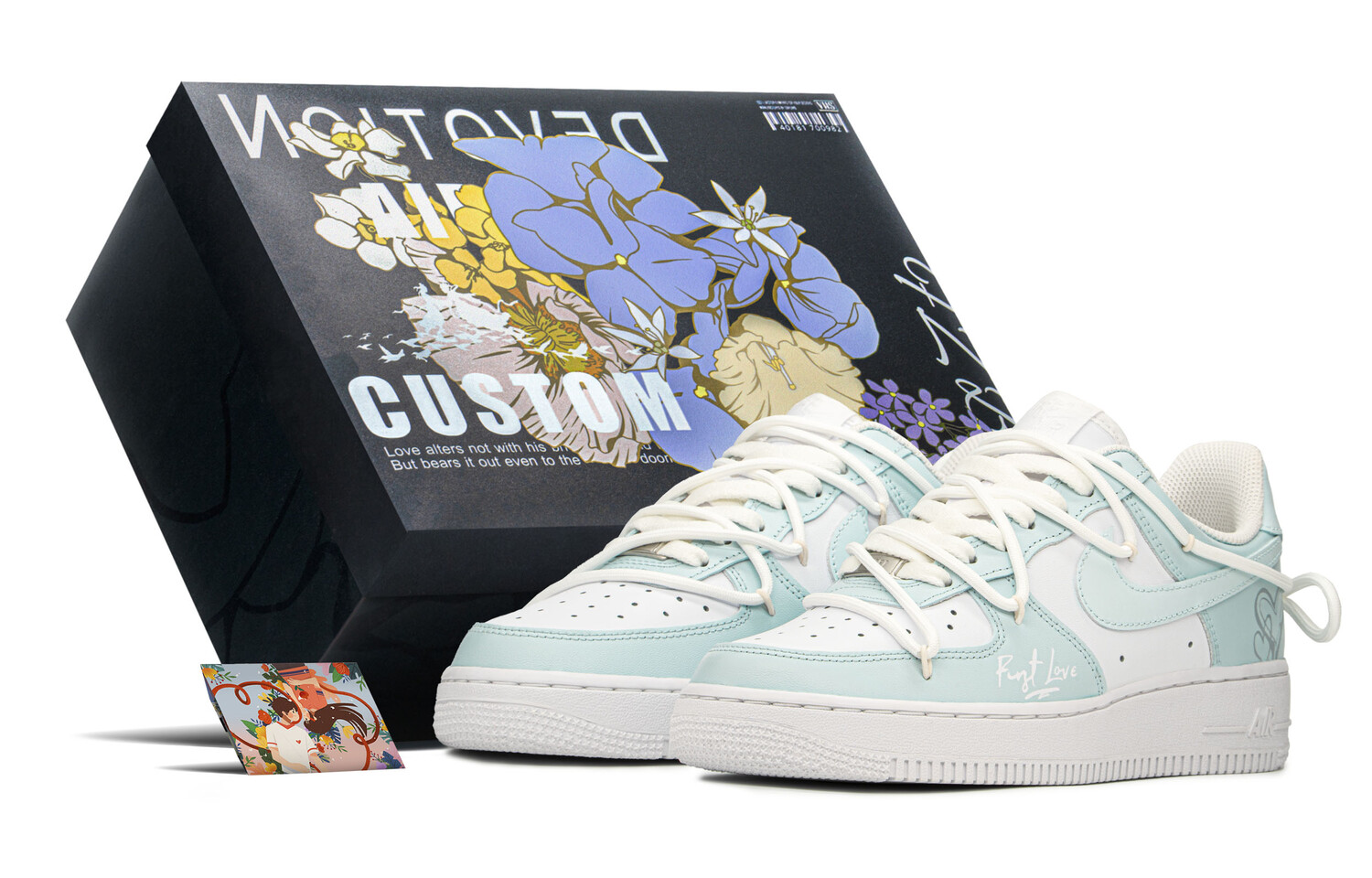 

Кроссовки Nike Air Force 1 Skateboard Shoes Women's Low-Top White Blue, белые/синие, Синий, Кроссовки Nike Air Force 1 Skateboard Shoes Women's Low-Top White Blue, белые/синие