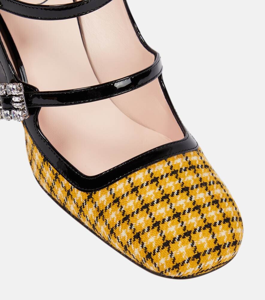 Туфли-лодочки в клетку Très Vivier Babies Roger Vivier, желтый — фото 4