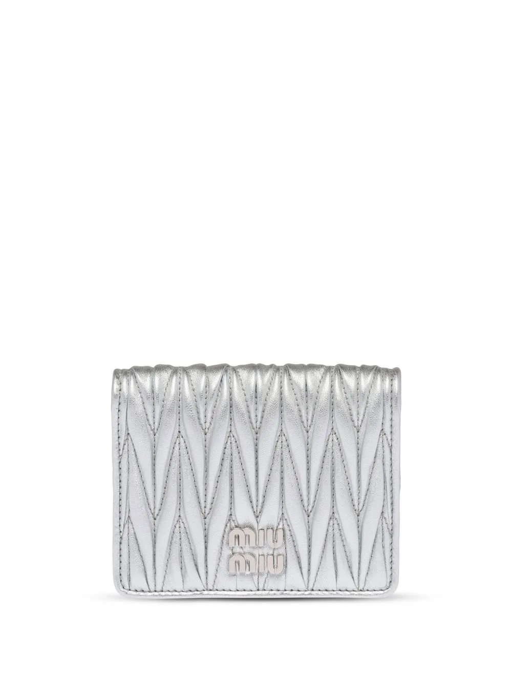 

Стеганый кошелек MIU MIU, серебяный