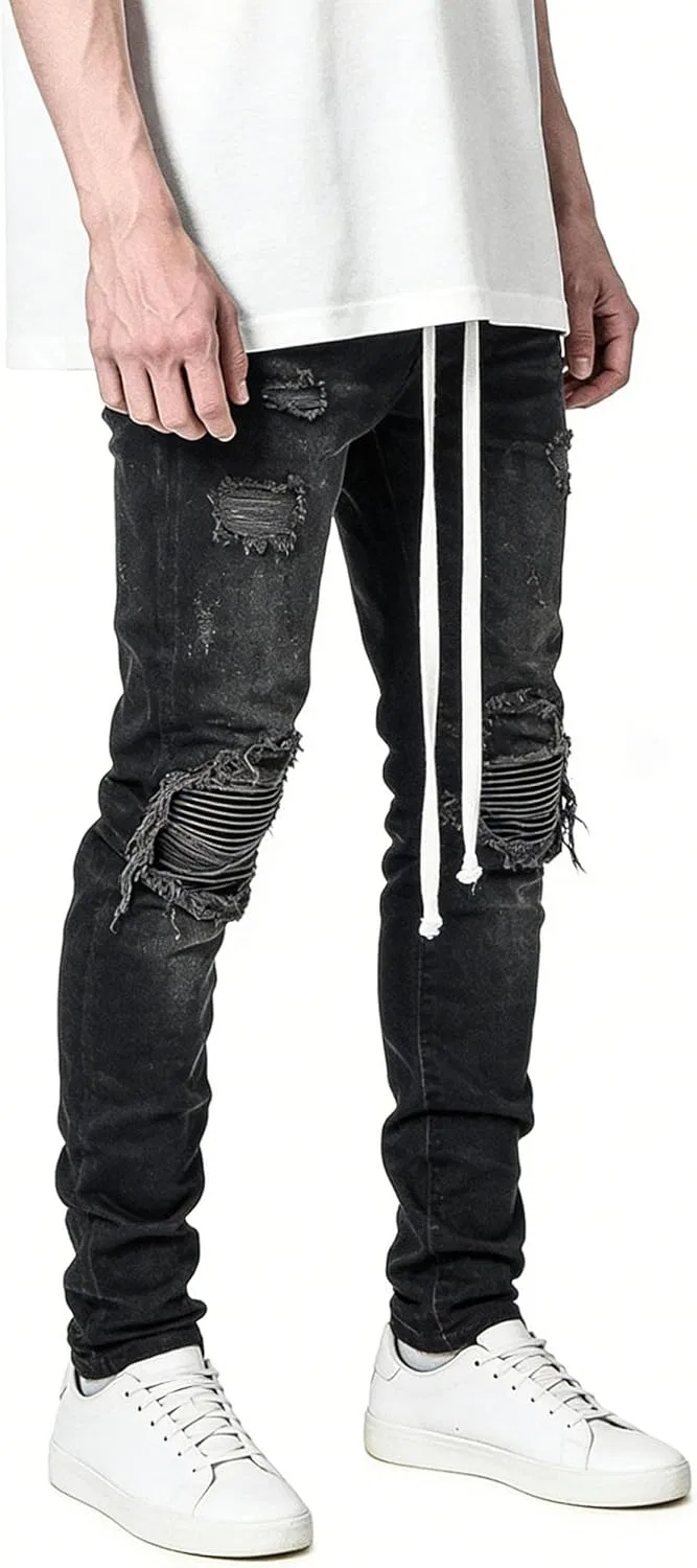 Джинсы Slim Fit Ripped, Black — фото 4