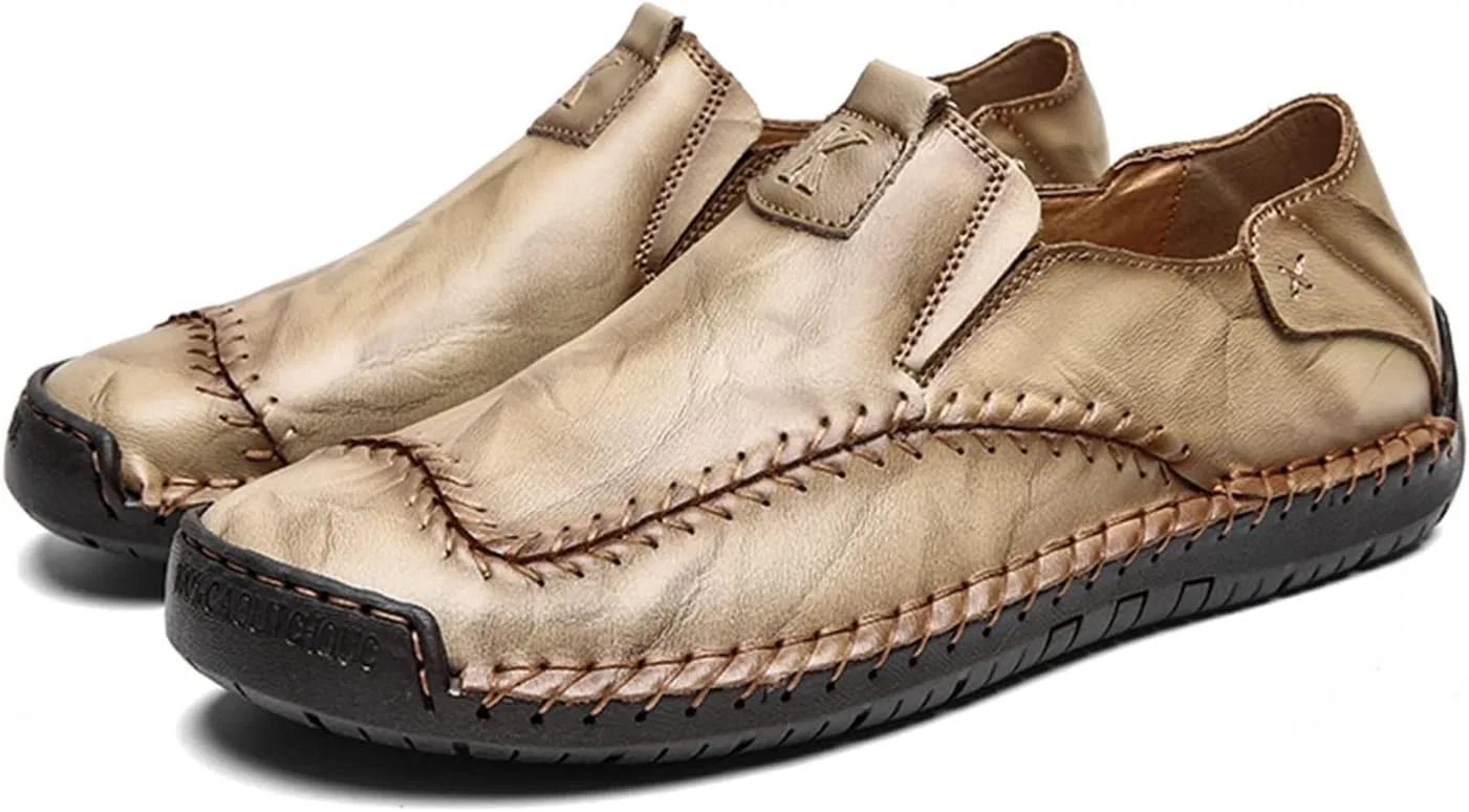 Туфли Men's Shoes Men's Shoes Leather Men's Shoes Casual Low Slip On Men's Shoes Generic, Khaki — фото 3