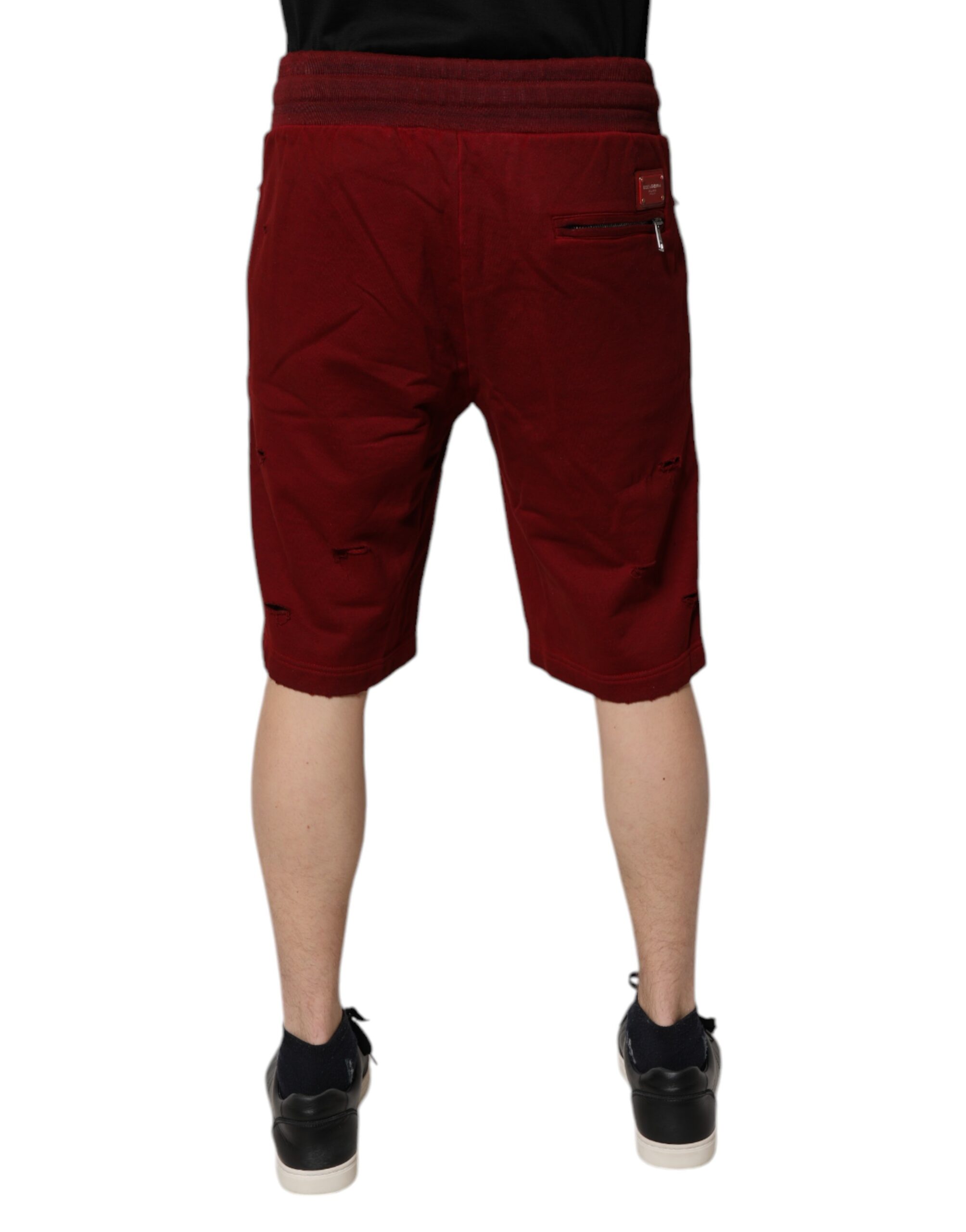 Шорты-бермуды Maroon Rip Style Sweatshorts Dolce & Gabbana, бордовый — фото 3