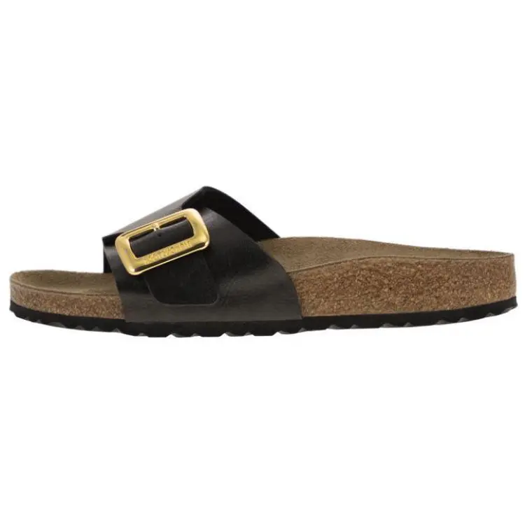 Birkenstock Мадридские сланцы с большой пряжкой женские черные, цвет Black