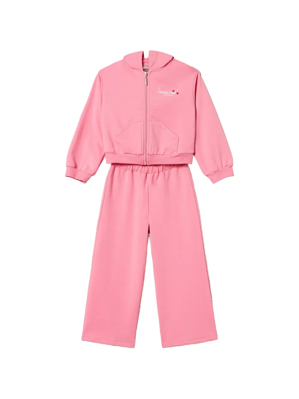 Укороченный спортивный костюм с капюшоном (комплект из двух штук) Twinset Kids, розовый