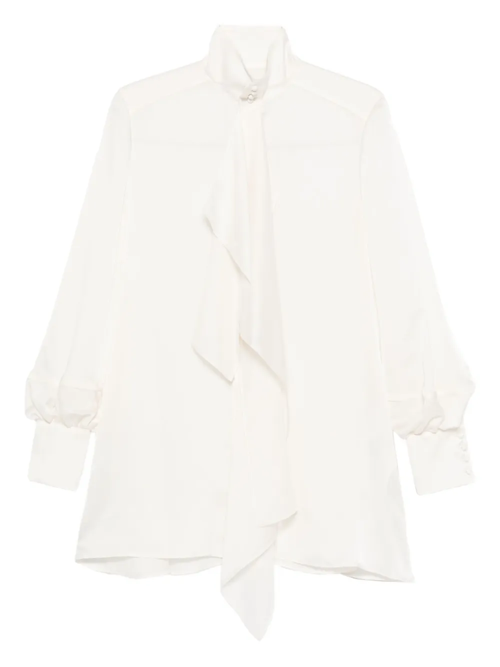 

Блузка с оборками и высоким воротником SACAI, белый