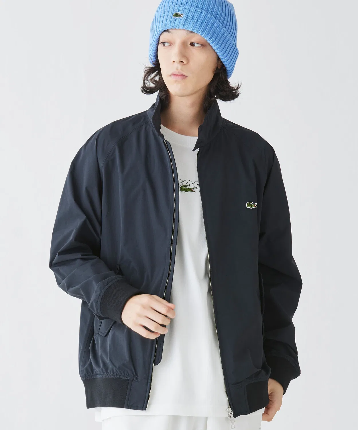 Куртка Lacoste Swing Top 2.5 Layer Stand Zip бежевая — фото 2