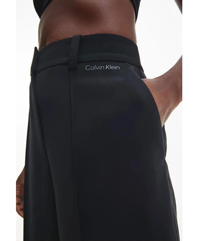 Широкие брюки из саржи Calvin Klein, черный — фото 4