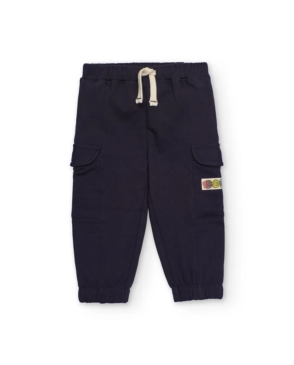 

Детские спортивные штаны-джоггеры темно-синего цвета с карманами-карго Tuc tuc