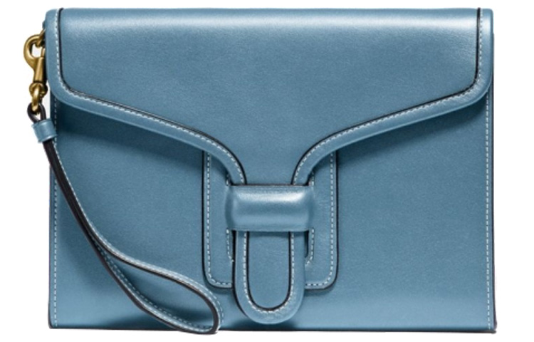 

COACH Женская кожаная сумка-клатч Courier, синяя