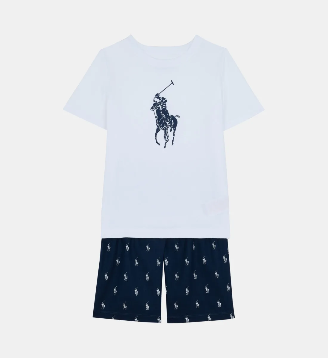 Комплект: футболка и шорты Pony из хлопка POLO RALPH LAUREN, белый