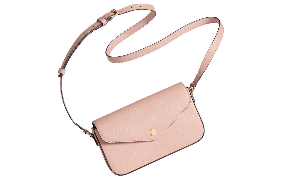 Ультраминиатюрная поясная сумка GUCCI из розовой кожи — фото 2
