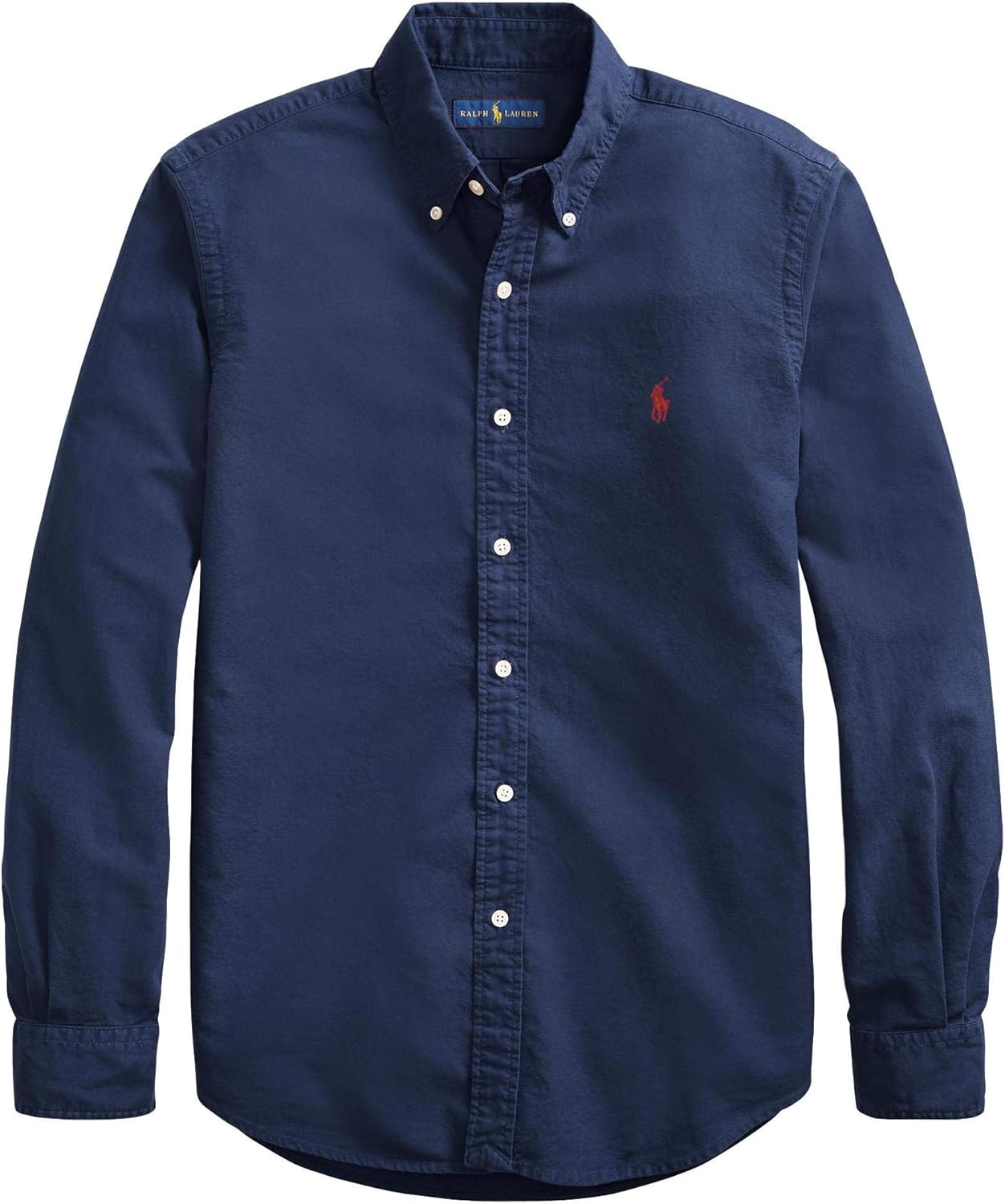 

POLO RALPH LAUREN Мужская классическая оксфордская рубашка с длинным рукавом, Ralphnavy