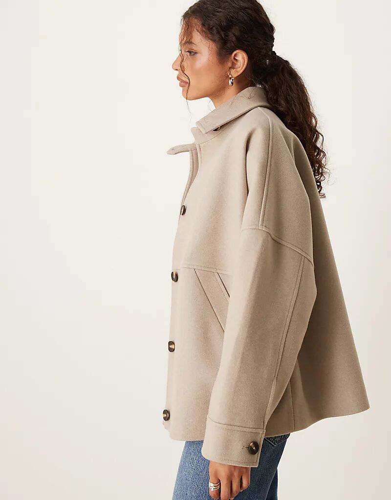 

Свободная формальная куртка харрингтон ASOS DESIGN цвета овсянки