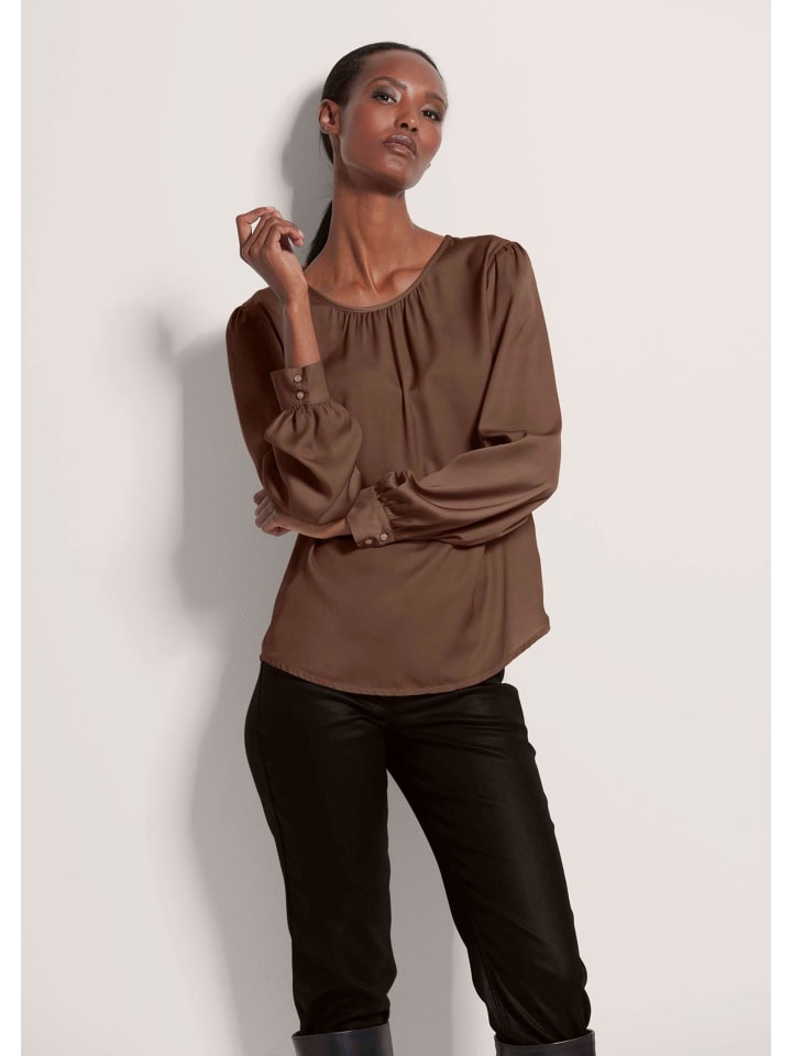 

MADELEINE Атласная блузка без застежек, цвет эспрессо